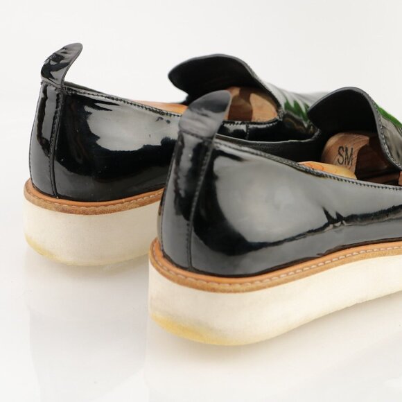 Vince Womens Sanders Loafer Size 8 Black Patent Sporty Platform Slip On Shoe - Picture 4 of 12
